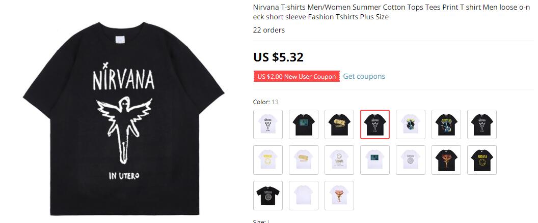 Nirvana T-shirts Men/Women Summer Cotton Tops Tees Print T shirt Men loose o-neck short sleeve Fashion Tshirts Plus Size